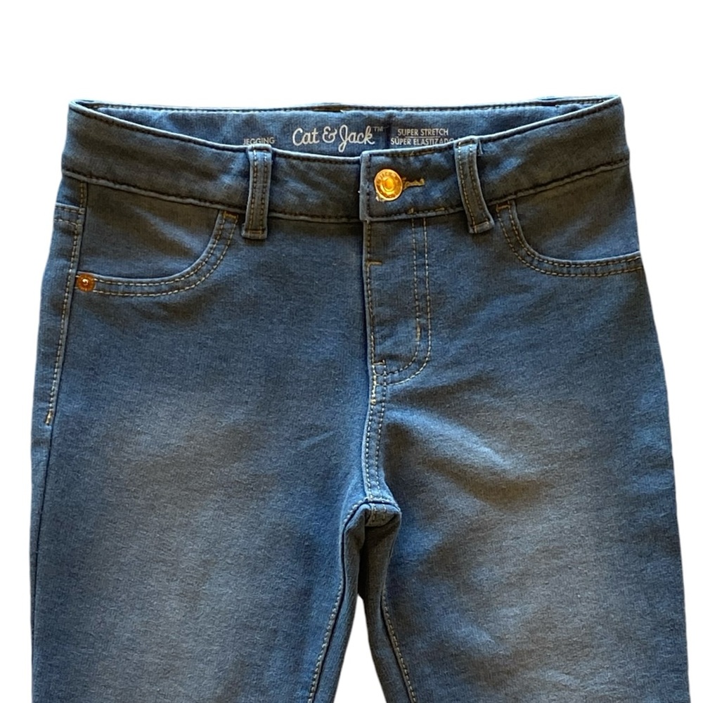 Cat & Jack Girls Blue Faux Denim Pants Size 6/7 Stretchy Great Condition! - Picture 5 of 9